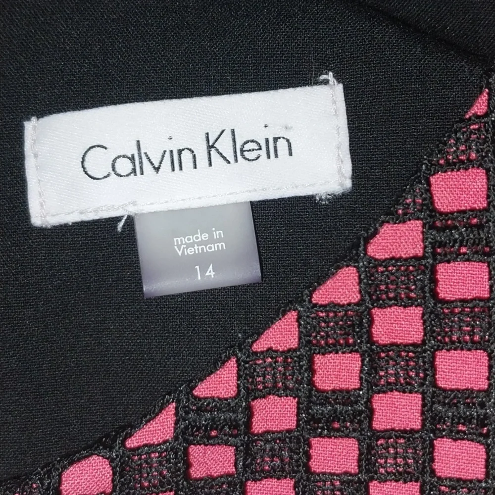 Calvin Klein black and bubblegum pink pencil dress size 14 - Picture 5 of 5